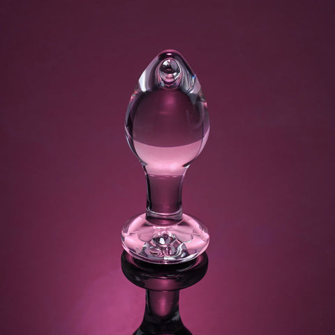 Adam & Eve Pink Gem Glass Plug Medium 8.7 cm Butt Plug GLASS TOYS