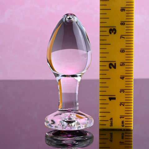 Adam & Eve Pink Gem Glass Plug Medium 8.7 cm Butt Plug GLASS TOYS