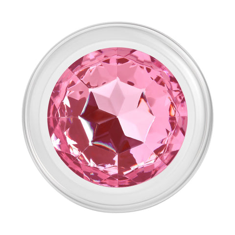 Adam & Eve Pink Gem Glass Plug Medium 8.7 cm Butt Plug GLASS TOYS