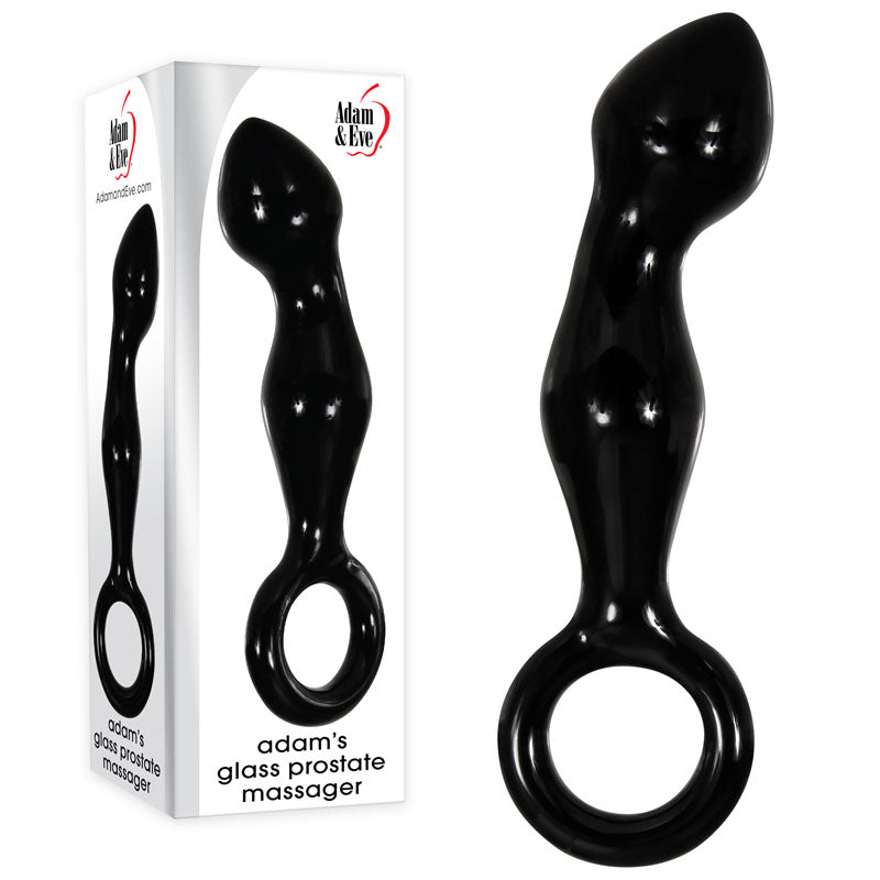 Adam & Eve Glass Prostate Massager – 16.6 cm Elegant Glass Prostate Massager Black > Anal Range > Prostate Plugs