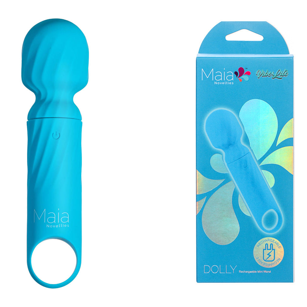 Maia DOLLY - 10-Function Mini Wand 12.7 cm Long Blue Electric Massager