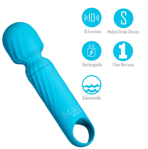 Maia DOLLY - 10-Function Mini Wand 12.7 cm Long Electric Massager