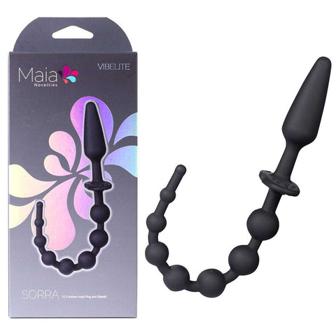 Maia SORRA Dual-Use Anal Plug and Beads 30 cm Black Beads