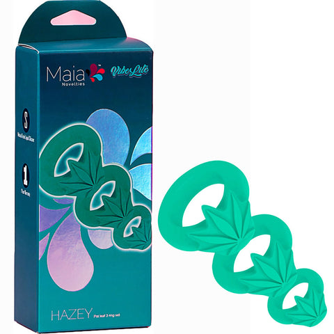 Maia HAZEY 3-Piece Penis Ring Set with Multi Sizes Green COCK RING Set