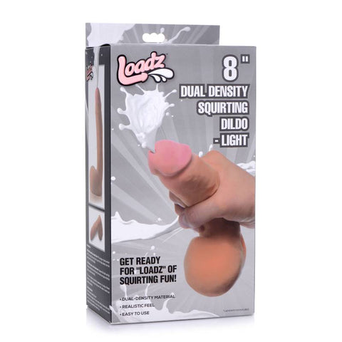 8in Dual Density Squirting Dildo w Balls Reservoir - Realistic Feel Dongs Squirting