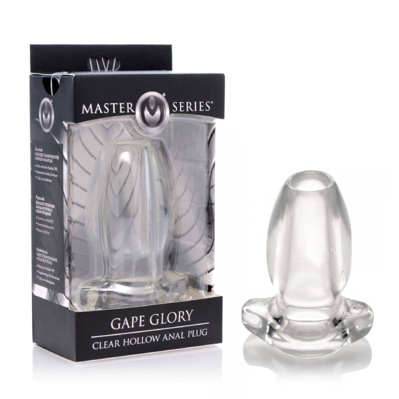Master Series Gape Glory Large Hollow Anal Plug Clear > Anal Range > Tunnel and Stretchers