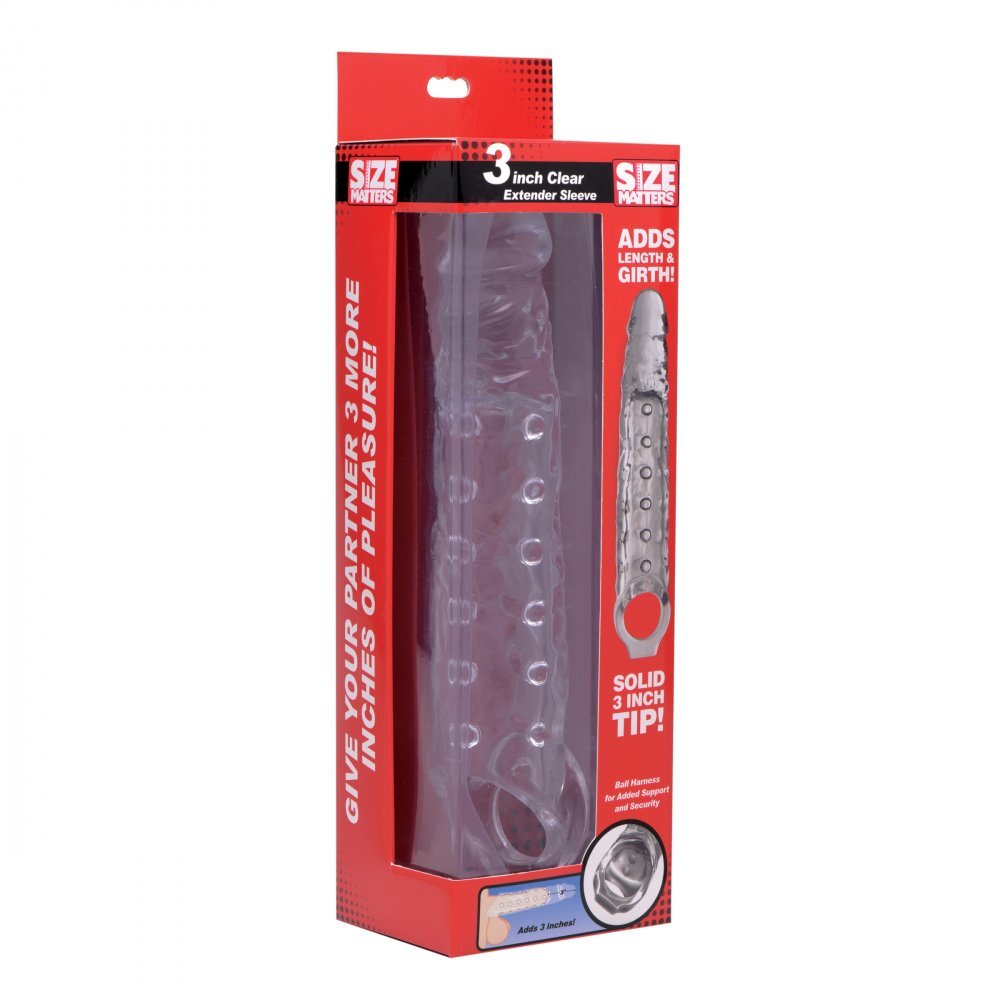 Size Matters 3 Inch Clear Penis Extender Sleeve > Sex Toys For Men > Penis Sleeves