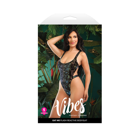 Vibes Eat Me Flash Reactive Bodysuit Size M/L Bodystocking