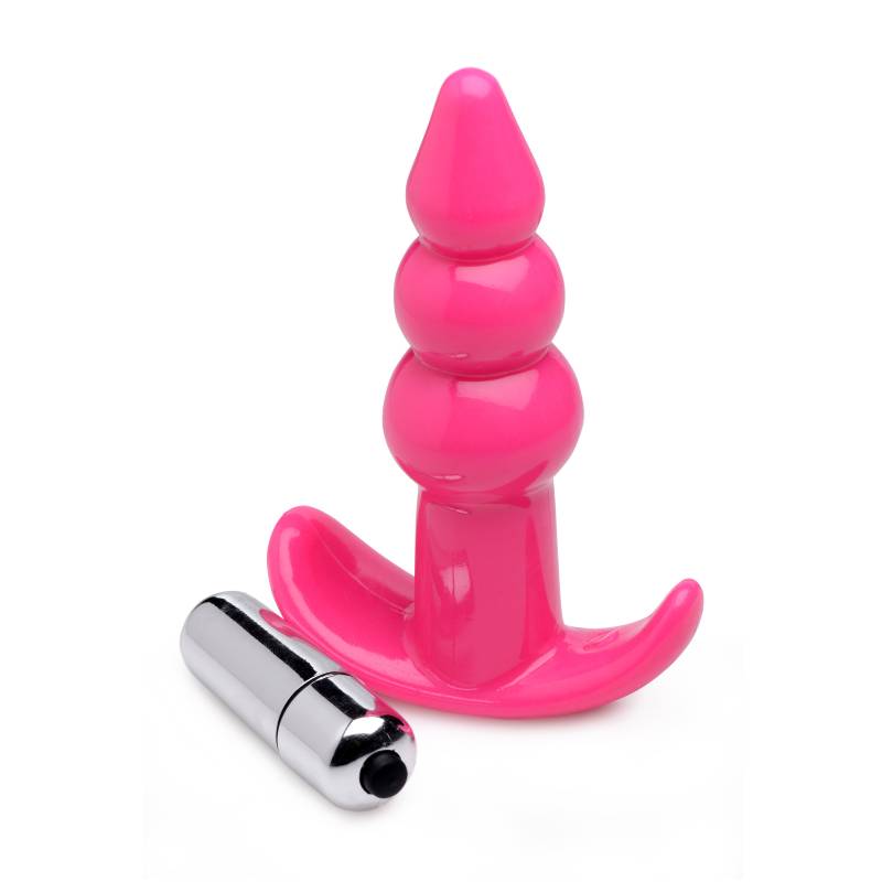 Frisky Ribbed Vibrating Butt Plug - 10.9 cm Vibrating Butt Plug ANAL TOYS