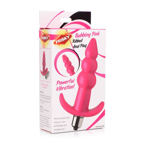 Frisky Ribbed Vibrating Butt Plug - 10.9 cm Vibrating Butt Plug ANAL TOYS