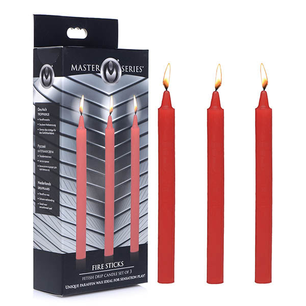 Fetish Drip Candles 3 Pack Red for Sensation Play Red Drip Candles