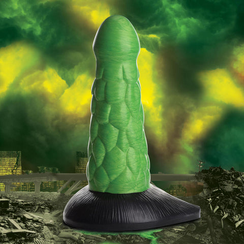 Creature Cocks Radioactive Reptile Thick Scaly Silicone Dildo Green Fantasy Dongs
