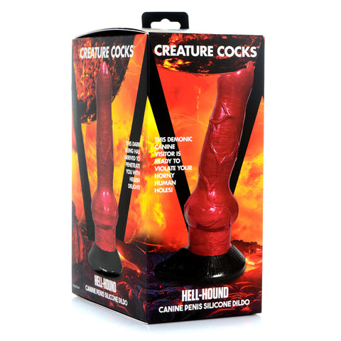 Creature Cocks Hell-Hound Canine Penis Silicone Dildo with Suction Cup Base Fantasy Dongs