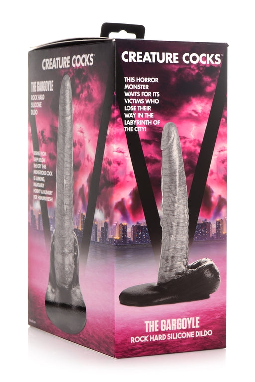 Creature Cocks The Gargoyle Rock Hard Silicone Dildo Silver Fantasy Dongs