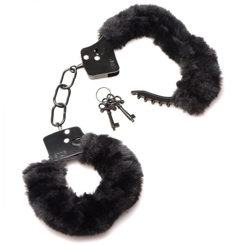 Master Series Cuffed in Fur (Black) – Luxury Fluffy Handcuffs Secondary image