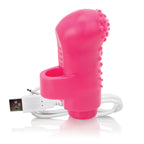 Charged Fing O Rechargeable Mini Finger Vibrator with Vooom Technology Silicone and ABS > Vibrators > Finger Vibrators