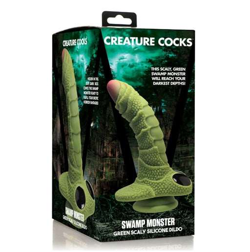 Creature Cocks Swamp Monster 7 Inch Fantasy Dong Silicone Dildo Green Fantasy Dongs