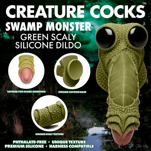 Creature Cocks Swamp Monster 7 Inch Fantasy Dong Silicone Dildo Fantasy Dongs