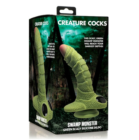 Creature Cocks Swamp Monster 7 Inch Fantasy Dong Silicone Dildo Green Fantasy Dongs