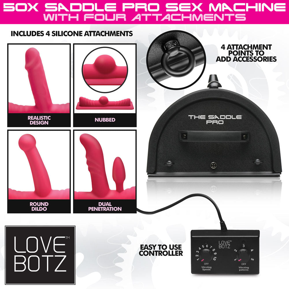 Saddle Pro Deluxe Rideable Sex Machine 4 Attachments for Ultimate Pleasure Sex Machines