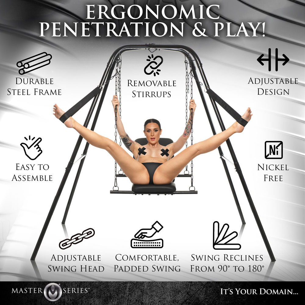 Master Series Throne Adjustable Sex Sling with Stand > Sex Toys > Swings & Slings