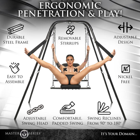 Master Series Throne Adjustable Sex Sling with Stand > Sex Toys > Swings & Slings
