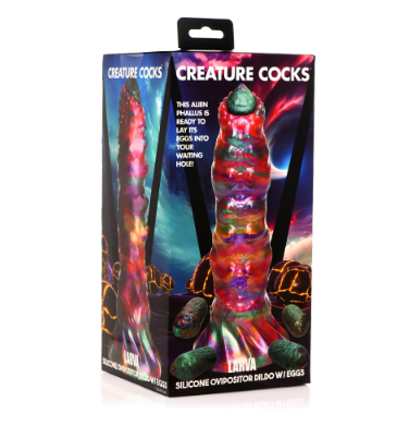 Larva Silicone Ovipositor Dildo with Eggs Multi Fantasy Dongs