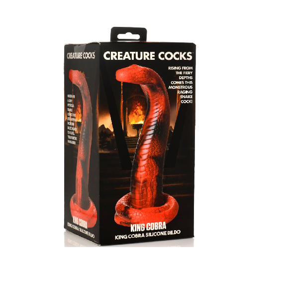 Creature Cocks King Cobra Silicone Dildo for Unique Sensations and Sensual Exploration Red Fantasy Dongs