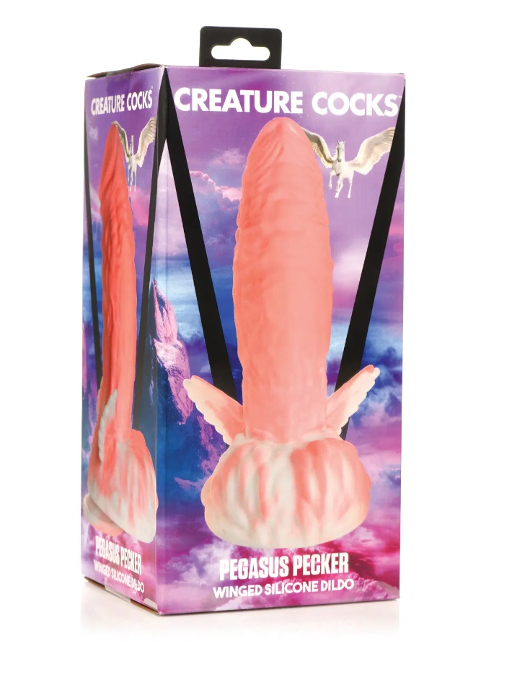 Creature Cocks Pegasus Peacker (Pink and White) – 8.5 Inch Girthy Dildo Pink > Dildos > Fantasy
