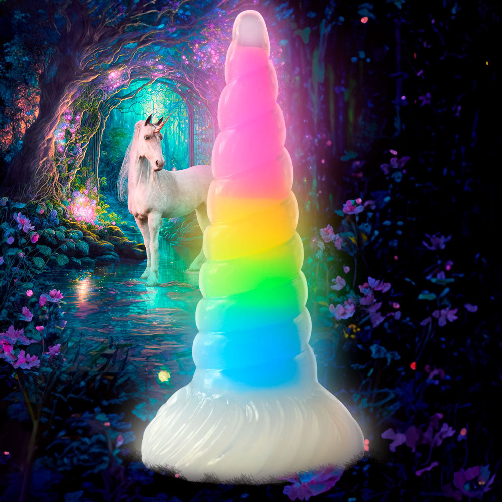 Creature Cocks Uni-Glow Glow in Dark Rainbow 19.5cm Unicorn Dildo > Dildos > Fantasy