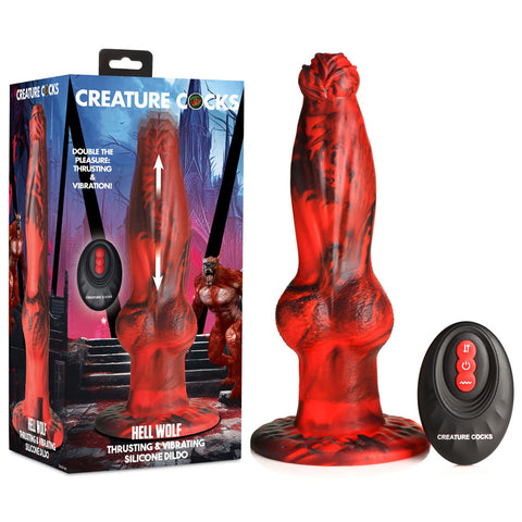 Creature Cocks Hell Wolf 8 Inch Thrusting Fantasy Dong Adult Sex Toy Red Fantasy Dongs