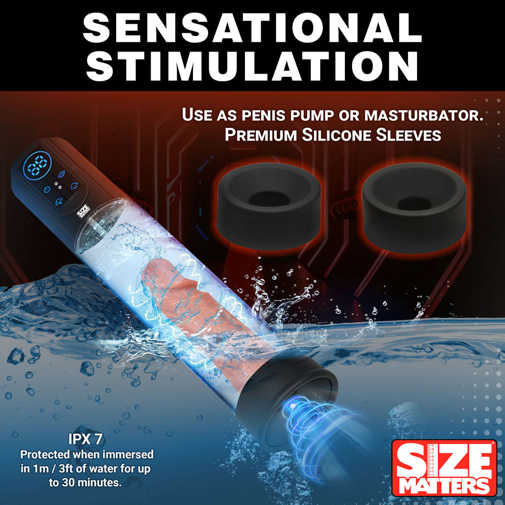 Size Matters Sucking Submersible Penis Pump 7.75" x 2.6" > Pumps > Penis Pumps Electric