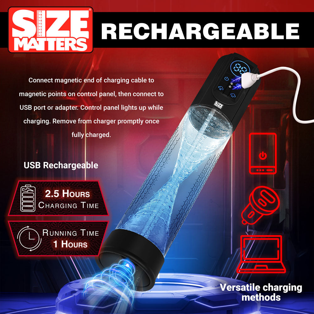 Size Matters Sucking Submersible Penis Pump 7.75" x 2.6" > Pumps > Penis Pumps Electric
