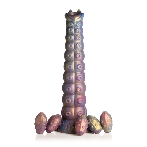 Deep Invader Tentacle Ovipositor Silicone Dildo with Eggs Fantasy Dongs