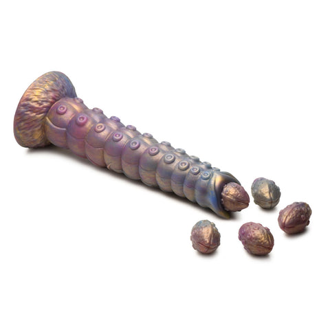 Deep Invader Tentacle Ovipositor Silicone Dildo with Eggs Fantasy Dongs