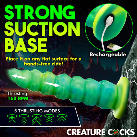 Creature Cocks Squirmer 22.3 Centimeter USB Rechargeable Thrusting Fantasy Dildo DONGS Thrusting
