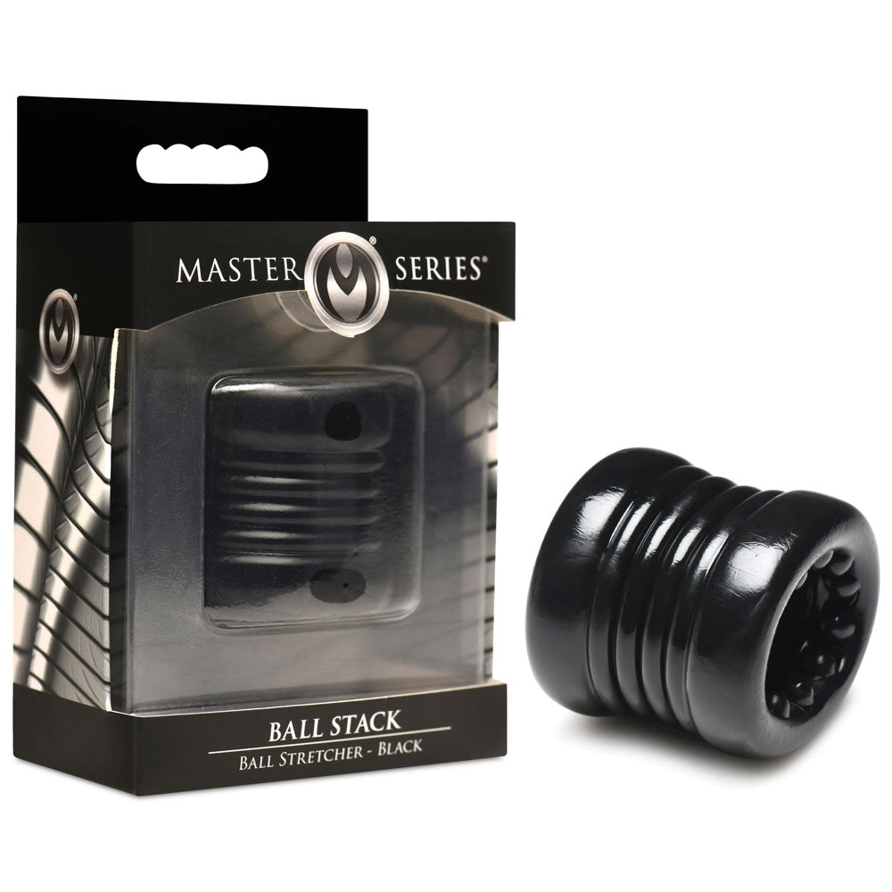 Master Series Ball Stack – Stretchy Phthalate-Free Ball Stretcher Black > Sex Toys For Men > Ball Stretchers Main image