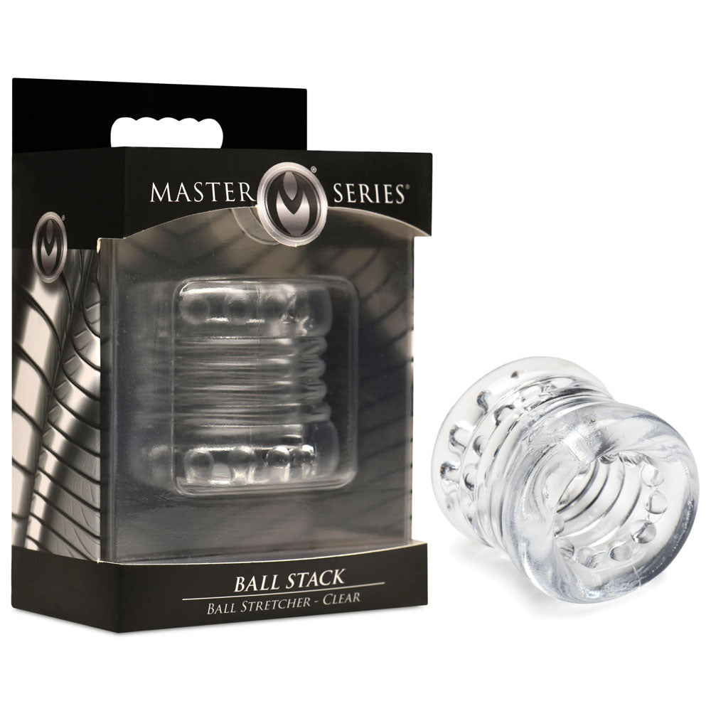 Master Series Ball Stack (Black) – Stacked Stretchy Ball Stretcher Clear > Sex Toys For Men > Ball Stretchers