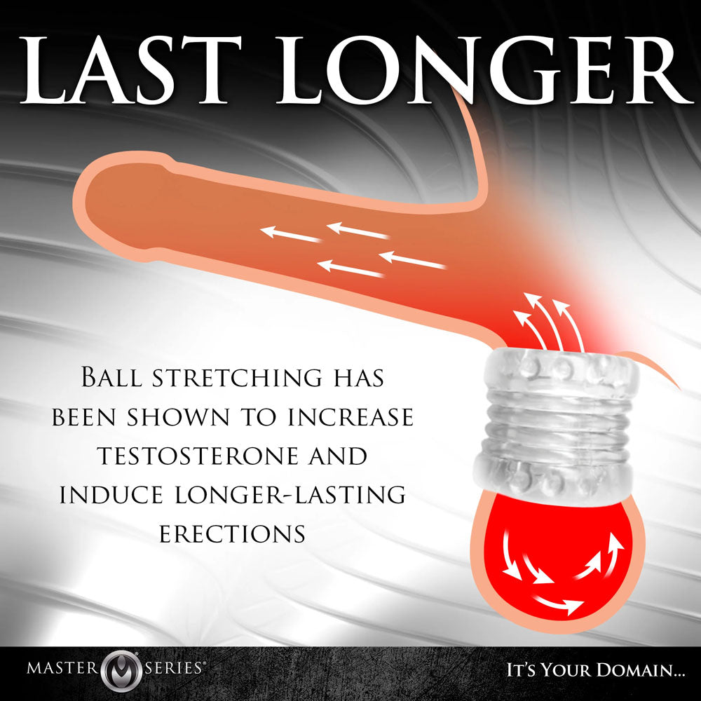 Master Series Ball Stack (Black) – Stacked Stretchy Ball Stretcher > Sex Toys For Men > Ball Stretchers