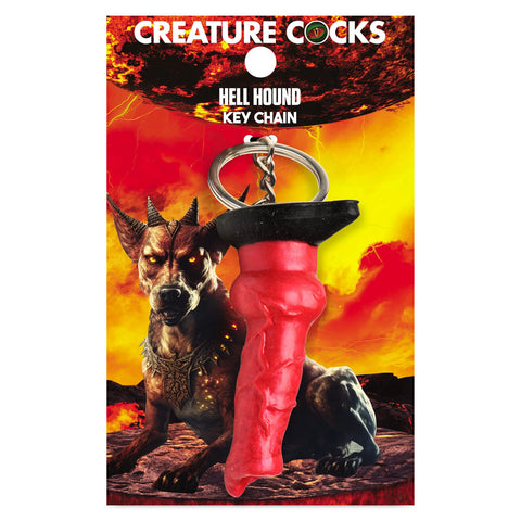 Creature Cocks Hell-Hound Keychain Novelty Fantasy Dildo Keyring Red Gag Gifts & Novelties