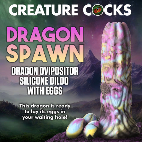 Dragon Spawn Dragon Ovipositor (Multicolor) – Silicone Dildo with Eggs 6 inch > Dildos > Fantasy