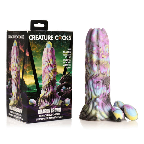 Dragon Spawn Dragon Ovipositor (Multicolor) – Silicone Dildo with Eggs 6 inch > Dildos > Fantasy