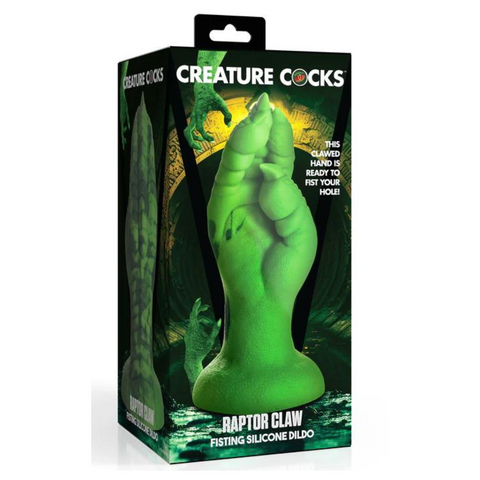 Raptor Claw Fisting Silicone Dildo 8.6 Inches Green Green Fantasy Dongs