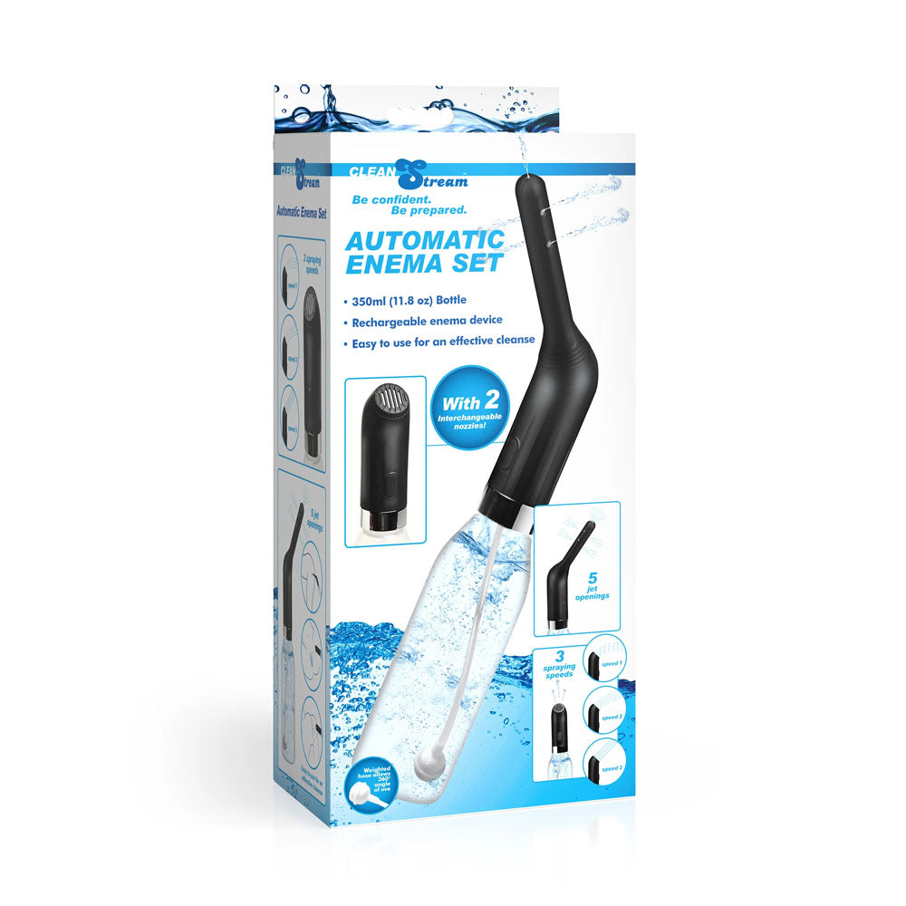 CleanStream Automatic Enema Set USB Rechargeable Douche 350 Milliliter Capacity Douches