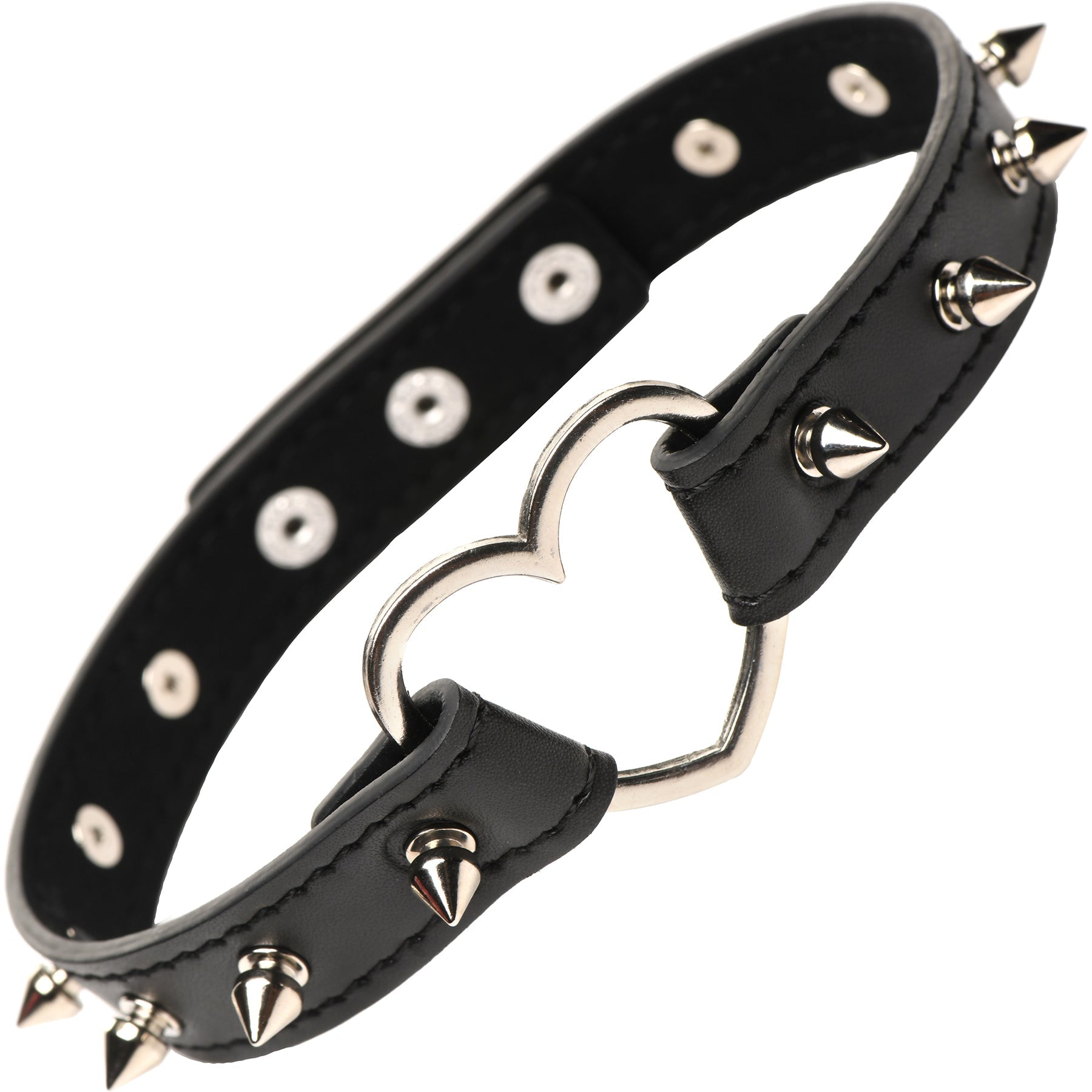 Spiked Heart Choker – Adjustable Spiked Collar Accessory > Bondage Gear > Collars & Leashes Main image