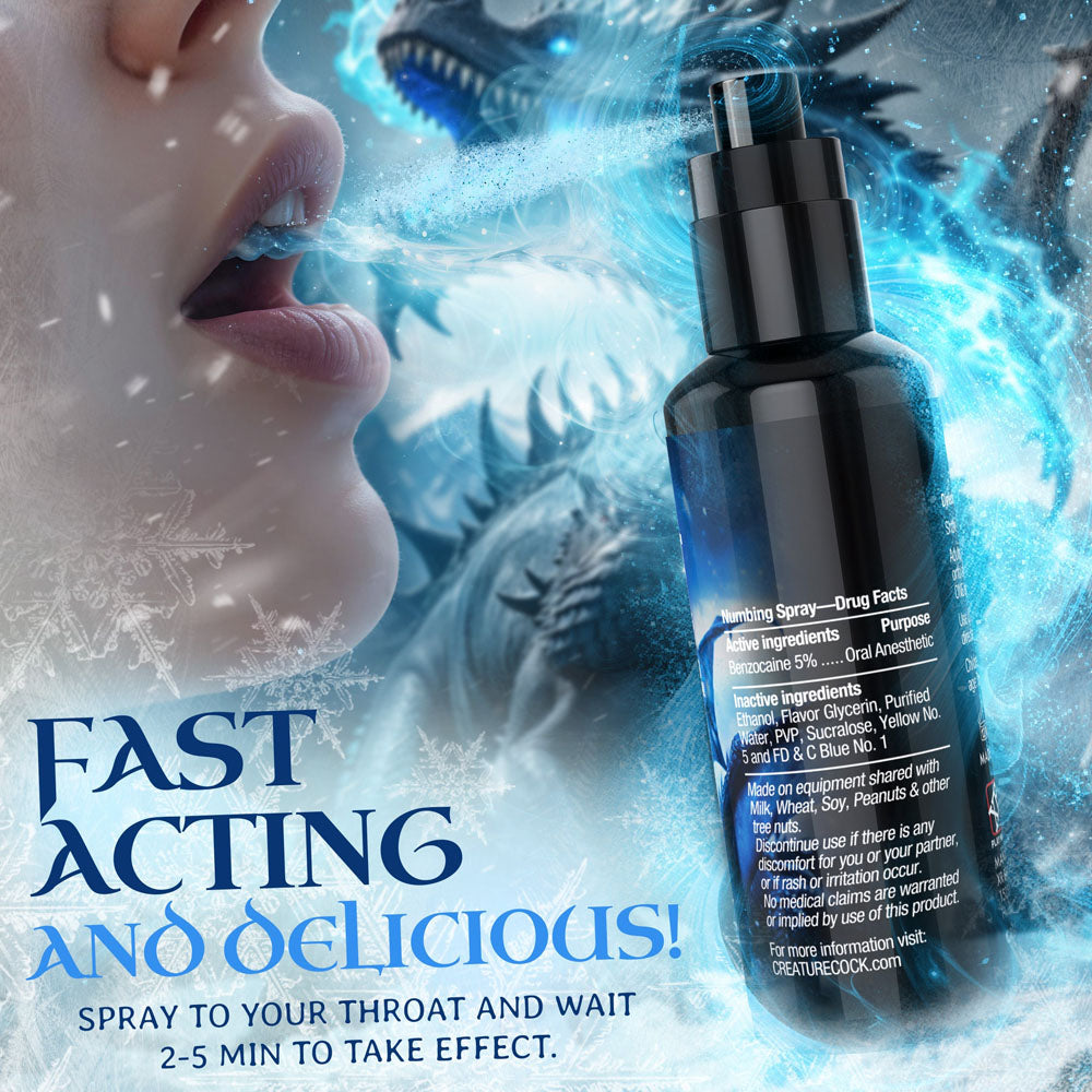 Creature Cocks Deep Throat Spray (Spearmint) – Spearmint Flavored Numbing Spray 59 ml > Lube > Oral Gels & Sprays