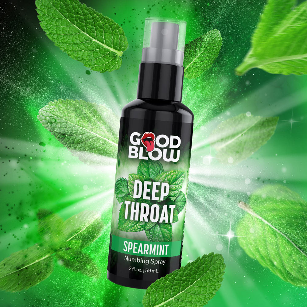 Good Blow Deep Throat Spray (Spearmint) – Spearmint Flavored Numbing Spray 59 ml Oral Gels & Sprays
