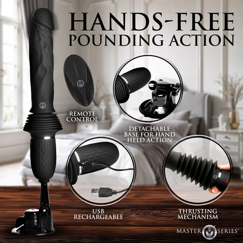 Master Series Ultimate Power Pounder 30 Centimeter USB Rechargeable Thrusting Vibrator DONGS Thrusting