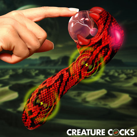 Creature Cocks Cobra (Black and Red) – USB Rechargeable 18.5 cm Fantasy Vibrator > Vibrators > Unconventional