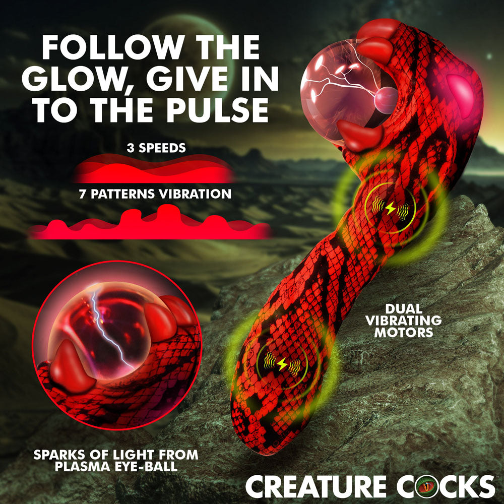 Creature Cocks Cobra (Black and Red) – USB Rechargeable 18.5 cm Fantasy Vibrator > Vibrators > Unconventional